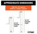 Curt Utility/RV Stabilizer Jack, Direct Weld Mount, Side Wind, 8000#, 15" Travel (Replaces 190754)
