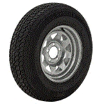 Loadstar K550 St175/80D13, LR:C/6-Ply, 5-Lug Galvanized Spoke Bias 13" Trailer Tire & Wheel *Bead Balanced* (3S160)