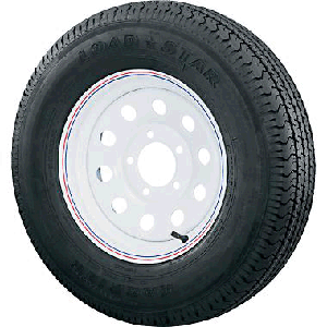 *Special* Karrier KR03 St205/75 15", LR:C/6-Ply, 5-Lug White Painted Modular Radial Trailer Tire & Wheel