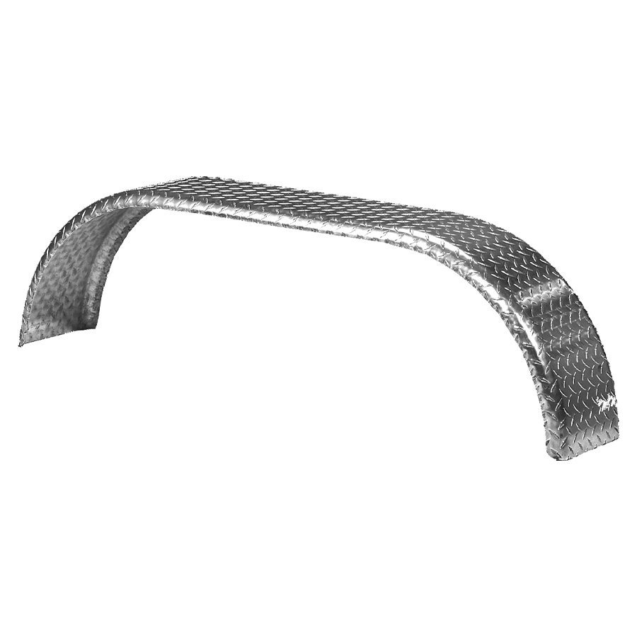 Trailer Fender, Material: Diamond Plate Aluminum, 60"L x 9"W x 10"H, Thickness: ", Fits: 13" - 15" Wheels, Brand: Water-Land Supply / Continental Trailers, Sold as each