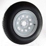 *Special* Nanco Brand St480-12", LR:C/6-Ply, 5-Lug White Painted Modular Bias Trailer Tire & Wheel